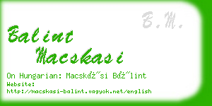 balint macskasi business card